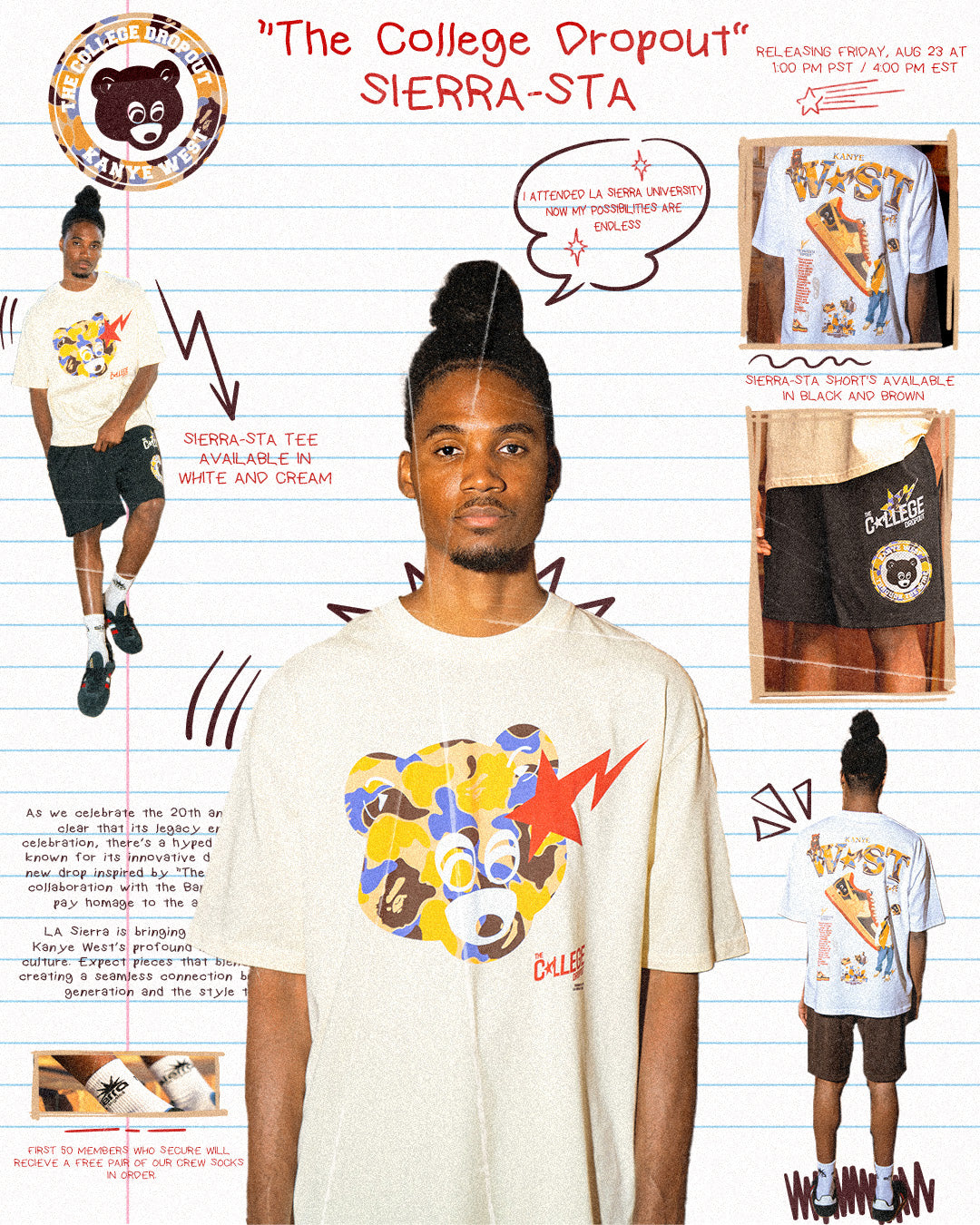 SIERRA-STA WHITE TEE 🐻⭐️