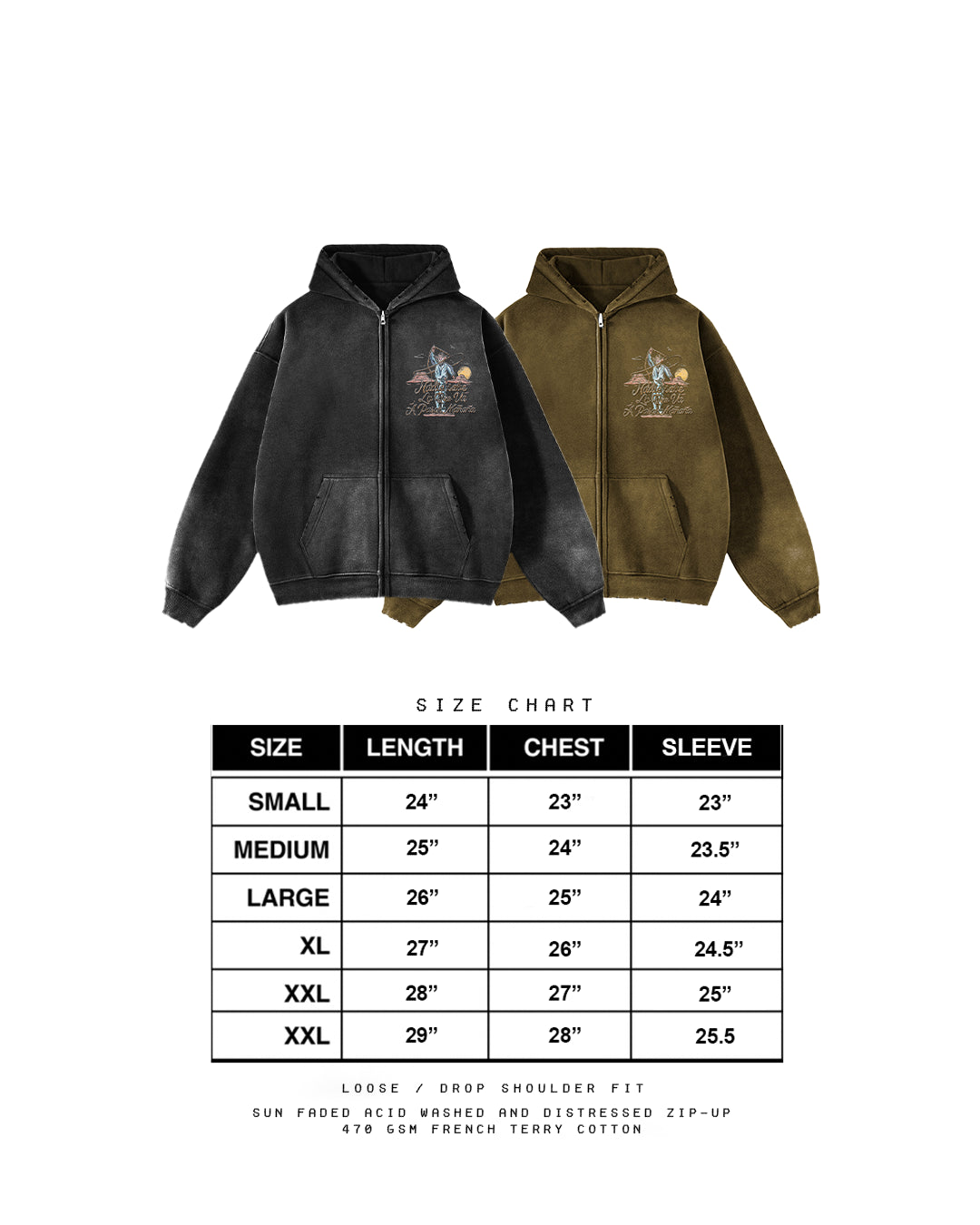 "Most Wanted" Desert Oasis Distressed Zip-Up